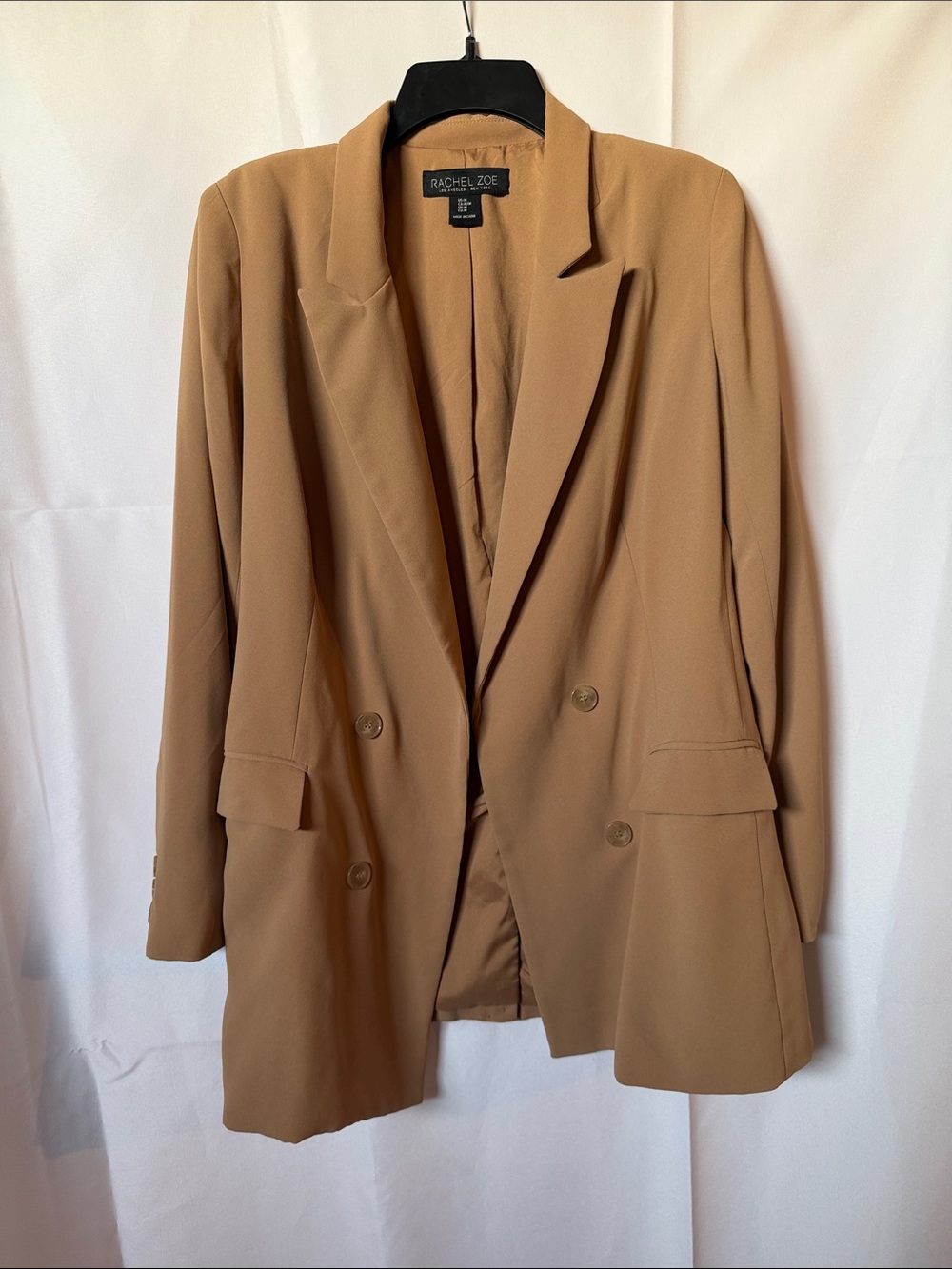 Rachel Zoe Camel Double-Breasted Blazer Jacket